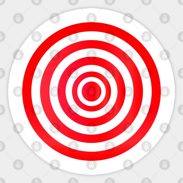 Target. Purpose. Red and white circles. Sticker by EvgeniiV